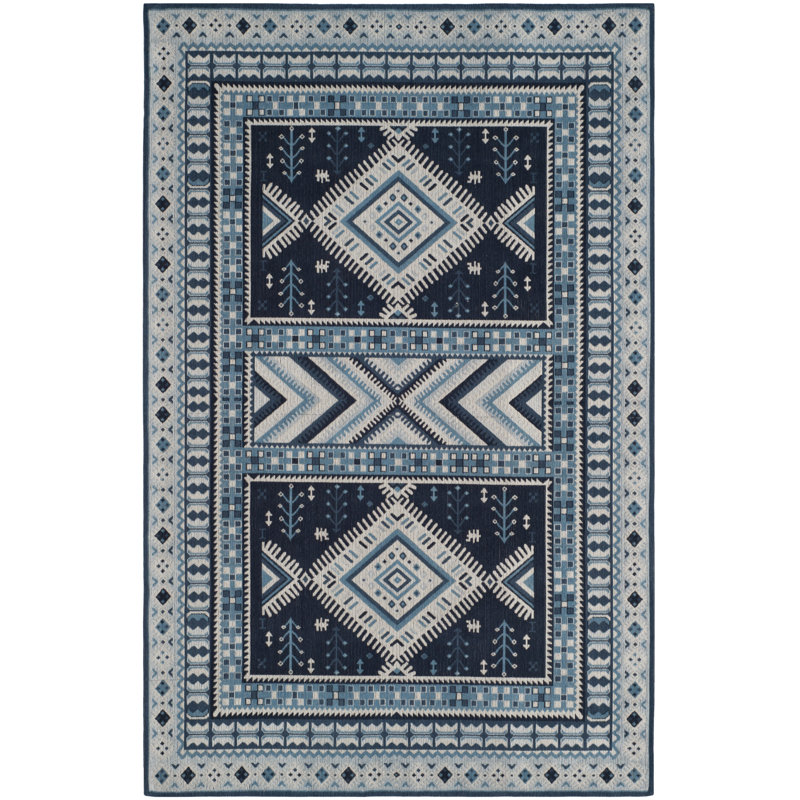 Loon Peak Antelope Cotton Blue Area Rug & Reviews Wayfair